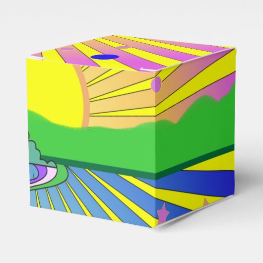 Zomer van de Liefde Colorful Psychedelic 60s 70s Bedankdoosjes (Voorkant Zijde)