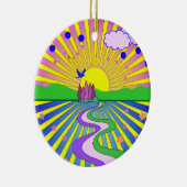 Zomer van de Liefde Psychedelisch Gepersonaliseerd Keramisch Ornament (Rechts)