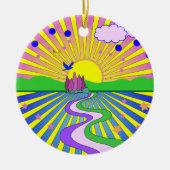 Zomer van de Liefde Psychedelisch Gepersonaliseerd Keramisch Ornament (Voorkant)