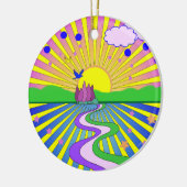 Zomer van de Liefde Psychedelisch Gepersonaliseerd Keramisch Ornament (Links)