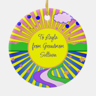 Zomer van de Liefde Psychedelisch Gepersonaliseerd Keramisch Ornament