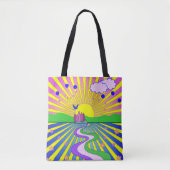 Zomer van de Liefde Psychedelische zestigheden Zon Tote Bag (Voorkant)