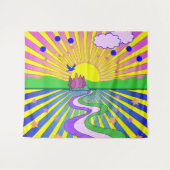 Zomer van de Liefde Psychedelische zestigheden Zon Wandkleed (Voorkant (horizontaal))