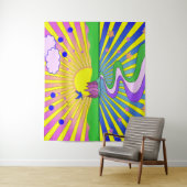 Zomer van de Liefde Psychedelische zestigheden Zon Wandkleed (In situ)