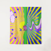 Zomer van de Liefde Psychedelische zestigheden Zon Wandkleed (Voorkant)