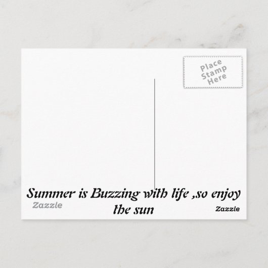 Zomer van het leven briefkaart (Achterkant)