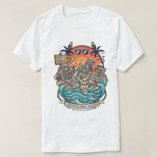 Zomer van het ondood skelet strand T-shirt | Grapp