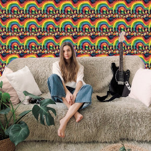 Zomer van Liefde Bloem Macht Regenboog Peel en Sti Behang