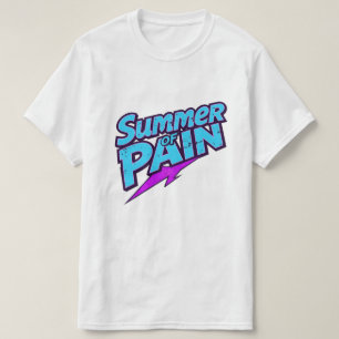 Zomer van Pijn Retro Grunge Typografie met Bliksem T-shirt