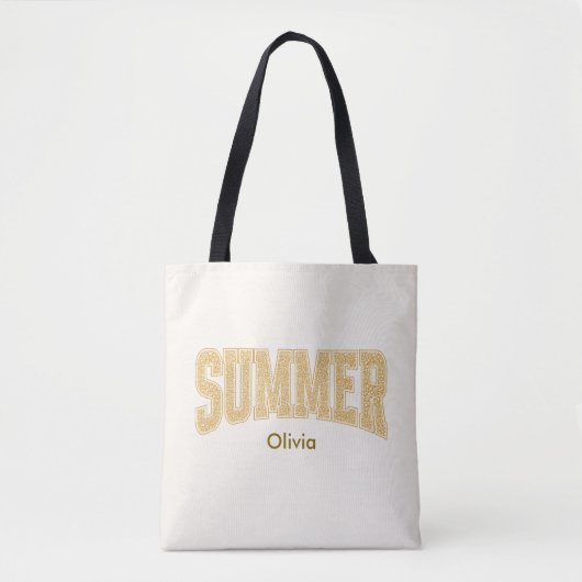 ZOMER Varsity Sunset Ditzy Bloemen Tote Bag (Voorkant)
