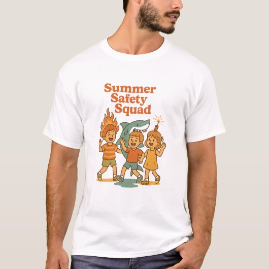 Zomer Veiligheidsploeg Grappig T-shirt (Voorkant)