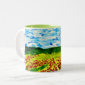 Zomer Veld Bloemen Pastorale Blauwe Hemel Mok (Voorkant links)