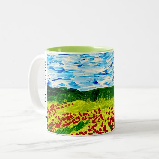 Zomer Veld Bloemen Pastorale Blauwe Hemel Mok (Voorkant links)