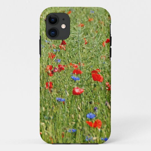 Zomer veld met rode en blauwe bloemen Case-Mate iPhone case (Achterkant)