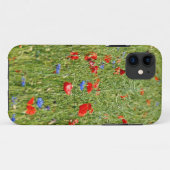 Zomer veld met rode en blauwe bloemen Case-Mate iPhone case (Achterkant (horizontaal))