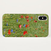 Zomer veld met rode en blauwe bloemen Case-Mate iPhone case (Achterkant (horizontaal))