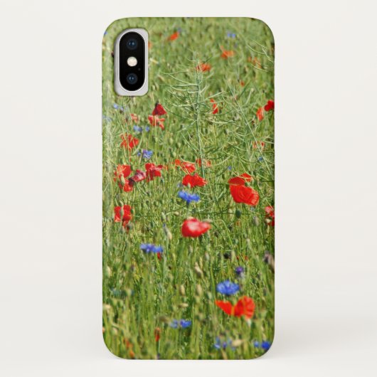 Zomer veld met rode en blauwe bloemen Case-Mate iPhone case (Achterkant)