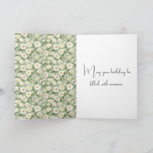 Zomer Verjaardag Daisies Kaart (Binnen)