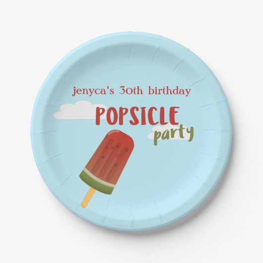 Zomer Verjaardag Popsicle Party Papier Borden Papieren Bordje (Voorkant)