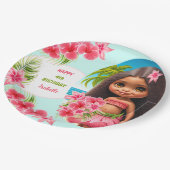 Zomer Verjaardag Tropische Kleurrijke Strand Party Papieren Bordje (Gekanteld)