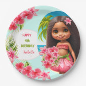 Zomer Verjaardag Tropische Kleurrijke Strand Party Papieren Bordje (Voorkant)