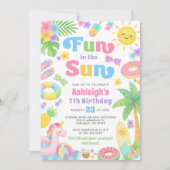 Zomer Verjaardag Uitnodiging - Plezier in de zon (Voorkant)
