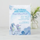 Zomer Verjaardag Zwembad Party Kaart (Staand voorkant)