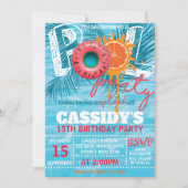 Zomer Verjaardag Zwembad Party Kaart (Voorkant)