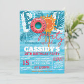 Zomer Verjaardag Zwembad Party Kaart (Staand voorkant)