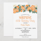 Zomer Verjaardagsfeest, Sinaasappel Citrus 60e Ver Kaart (Voorkant / Achterkant)