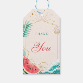 Zomer Verjaardagsfeestje Favor Tag Cadeaubon Cadeaulabel