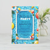 Zomer verjaardagsfeestje Splash Bash, Aanpasbaar Z Kaart (Staand voorkant)