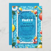 Zomer verjaardagsfeestje Splash Bash, Aanpasbaar Z Kaart (Voorkant / Achterkant)