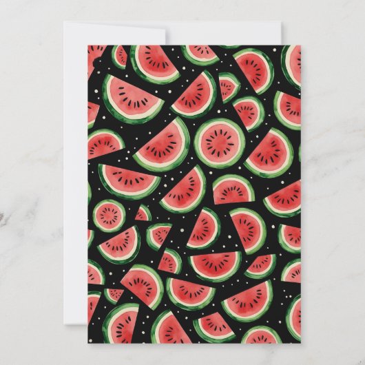 Zomer Verjaardagsfeestje Spooky Zomer Watermeloen Kaart (Achterkant)
