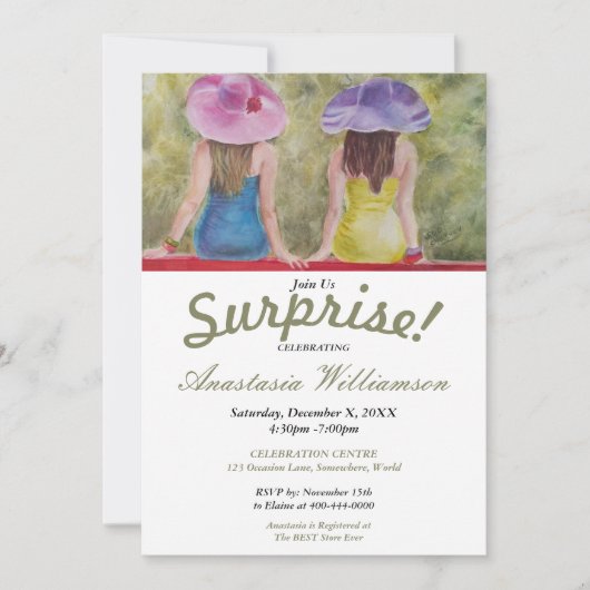 ZOMER VERRASSINGSFEESTUITNODIGING KAART (Voorkant)