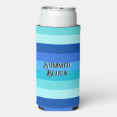 Zomer vers blauw gestreept seltzer blikjeskoeler (Seltzer Achterkant)