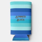Zomer vers blauw gestreept seltzer blikjeskoeler (Achterkant)