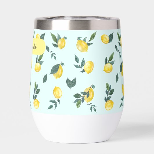 Zomer Verse Aquarel Citroenen Aangepaste naam (Achterkant)