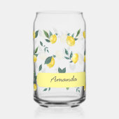 Zomer Verse Aquarel Citroenen Aangepaste naam Blikvorm Glas (Voorkant)