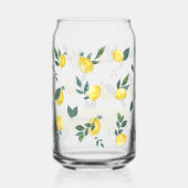 Zomer Verse Aquarel Citroenen Aangepaste naam Blikvorm Glas (Achterkant)