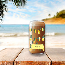 Zomer Verse Aquarel Citroenen Aangepaste naam Blikvorm Glas