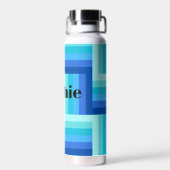 Zomer Verse Blauwe Groene Zig Zag Waterfles (Achterkant)