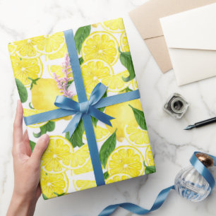 Zomer Verse Gele Citroen Citrusvruchten Cadeaupapier