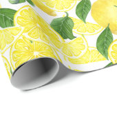 Zomer Verse Gele Citroen Citrusvruchten Cadeaupapier (Rol Hoek)