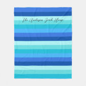 Zomer Verse oceaan tinten gestreept Fleece Deken (Voorkant)