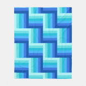 Zomer Verse Oceaan tinten Gestreept Quilt Patroon Fleece Deken (Voorkant)