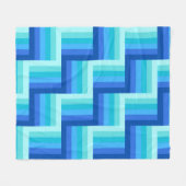 Zomer Verse Oceaan tinten Gestreept Quilt Patroon Fleece Deken (Voorkant (Horizontaal))