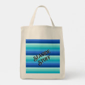 Zomer Verse oceaan tinten gestreept Tote Bag (Achterkant)