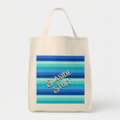 Zomer Verse oceaan tinten gestreept Tote Bag (Voorkant)