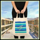 Zomer Verse oceaan tinten gestreept Tote Bag